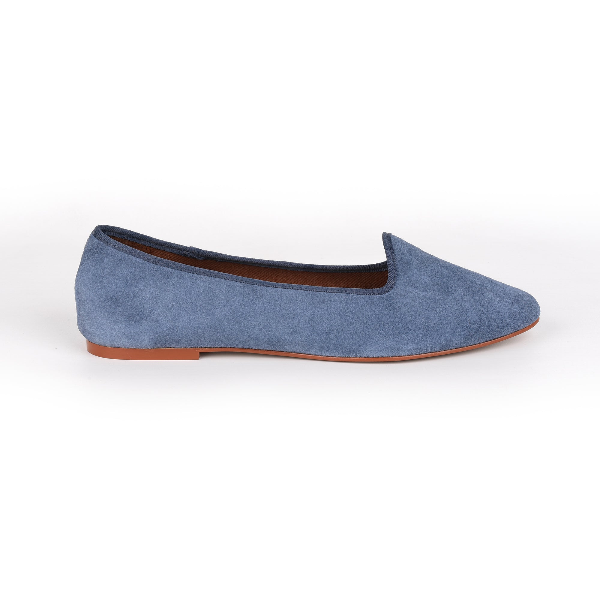 Blue suede flats discount